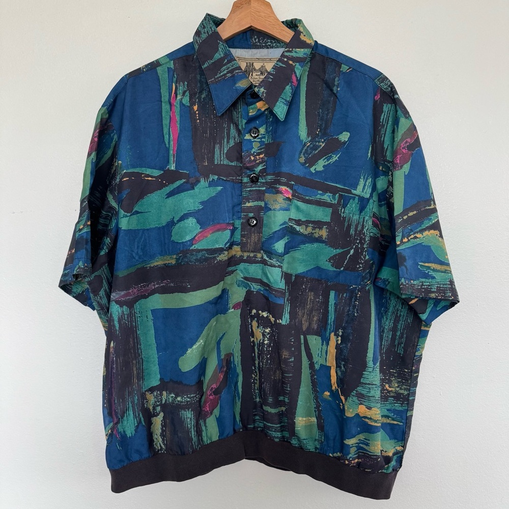 Vintage Fulton Street Shirt Mens XL Tony Soprano Paulie Gualtieri Banded Polo